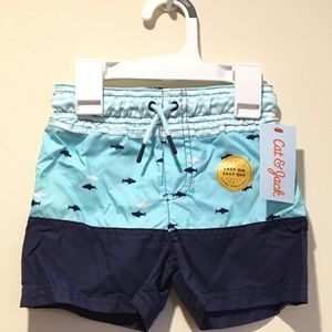 Cat & Jack Toddler Boys' Shark Swim Trunks 18M